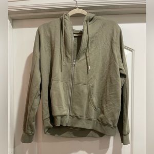 H&M Basics olive green zip up